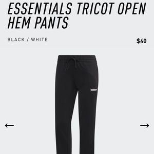 ADIDAS ESSENTIALS TRICOT OPEN HEM PANTS
